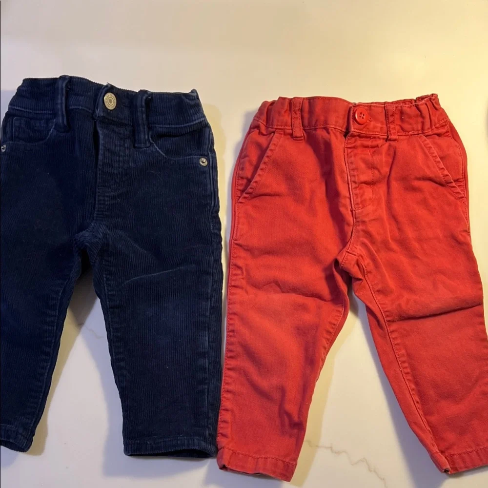 GAP and Children’s Place pants. Navy Corduroy and Nantucket Red 12-18 months